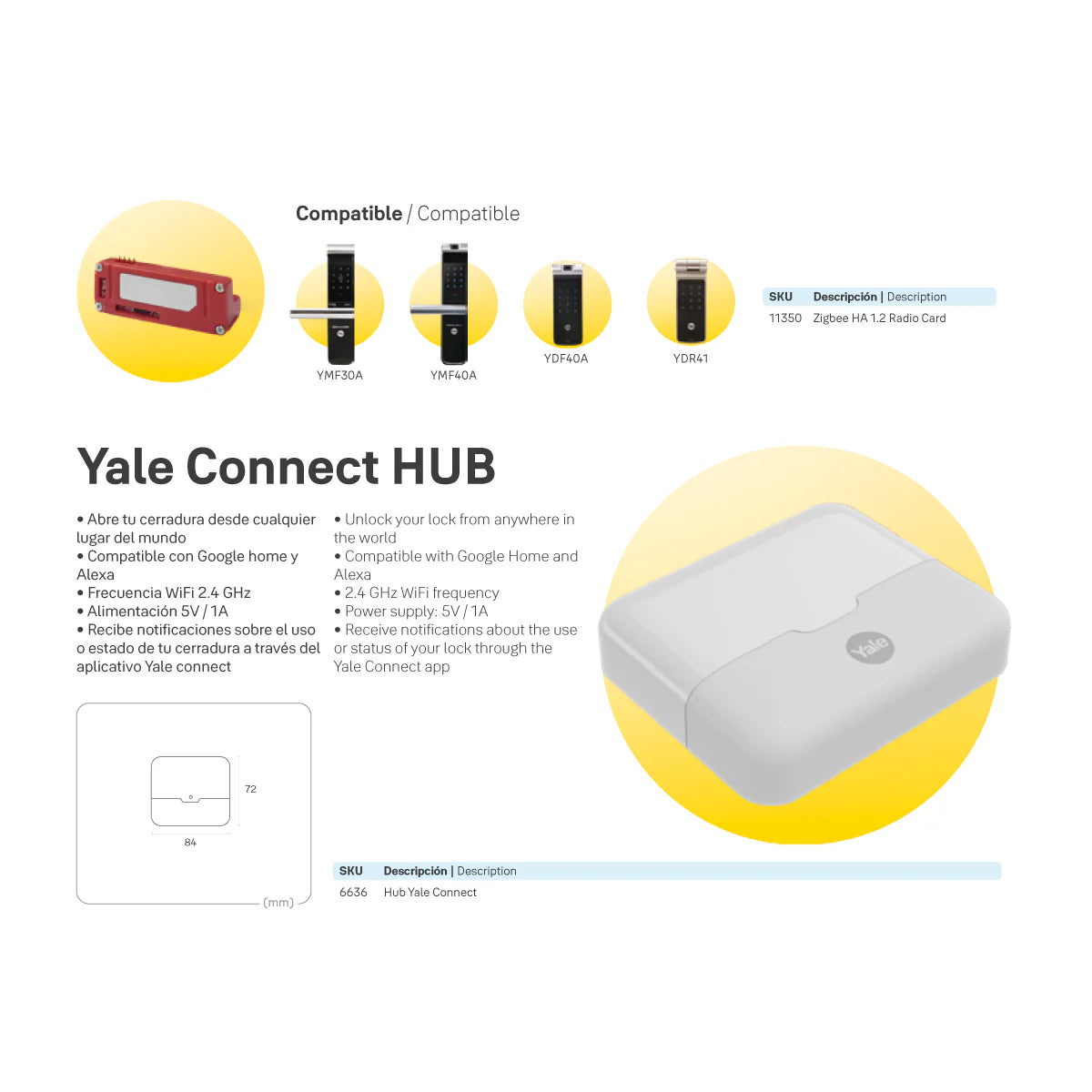 Módulo de integración Zigbee (Cerraduras YMF - YDF)