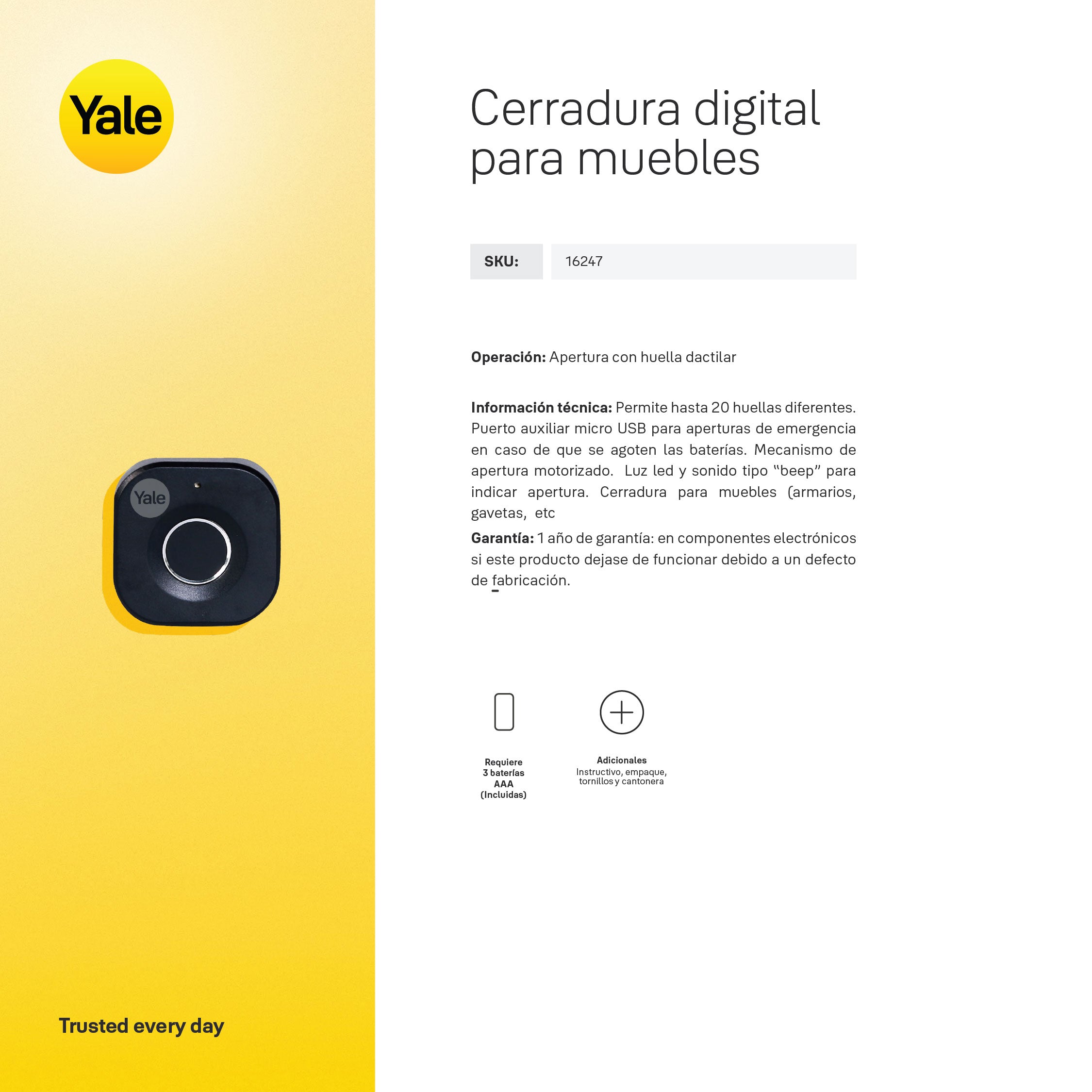 Cerradura Biométrica para Mueble YF68