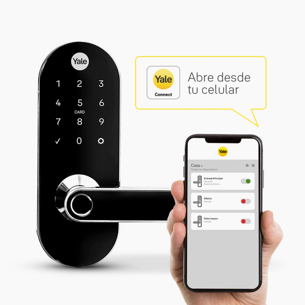 Cerradura de embutir Digital YMC420 + kit apertura con celular