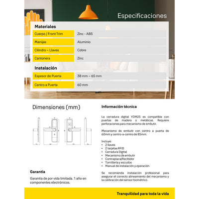 Cerradura Digital YDM25