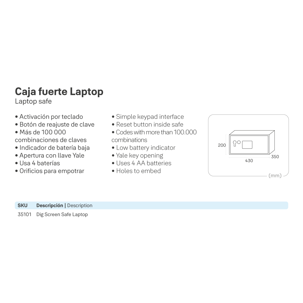 Caja Fuerte Laptop