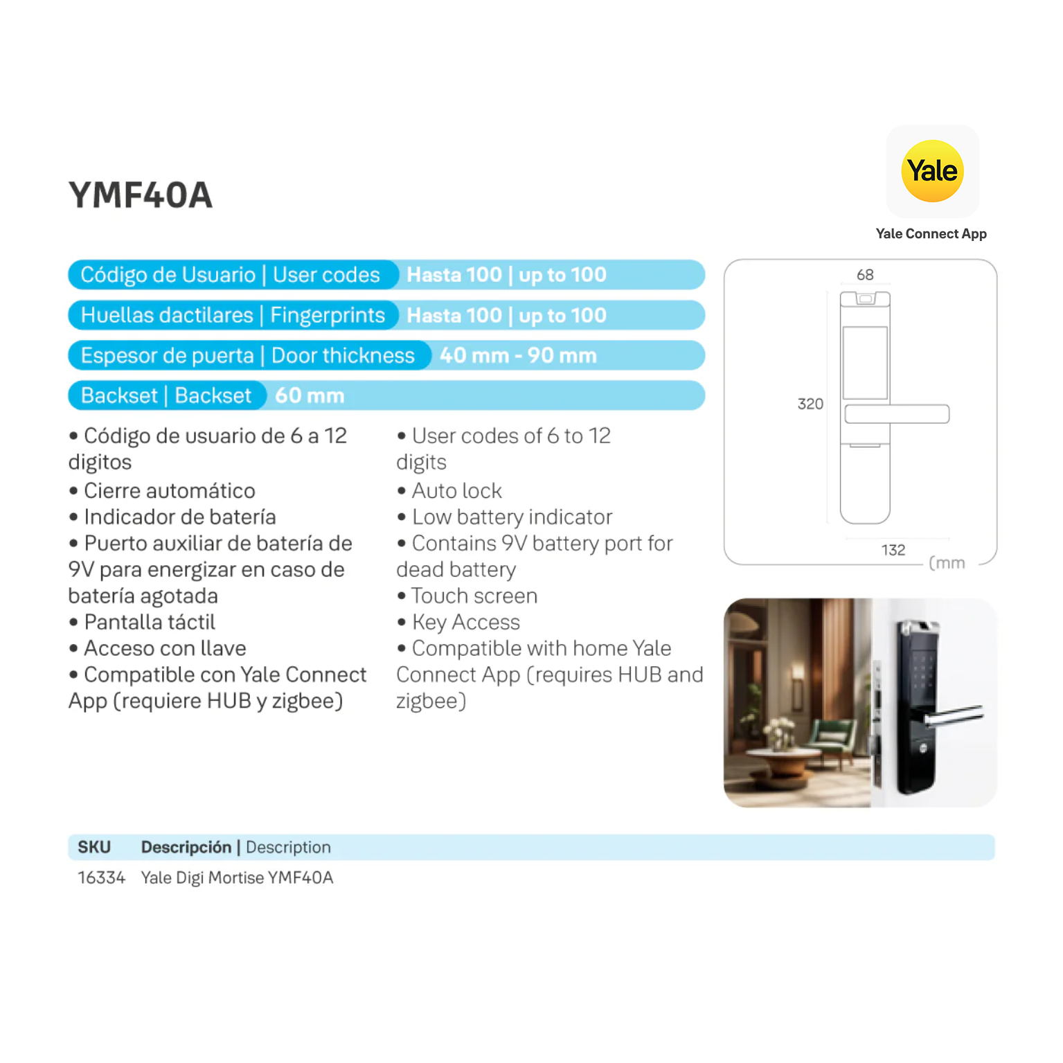 Cerradura digital YMF40A