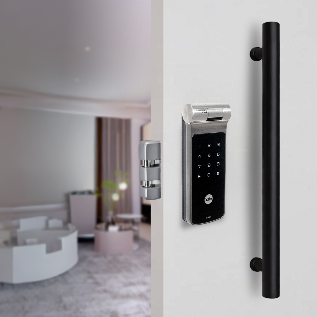 Kit Cerrojo Digital YDR41+ Barral tipo H Negro 500x900 mm