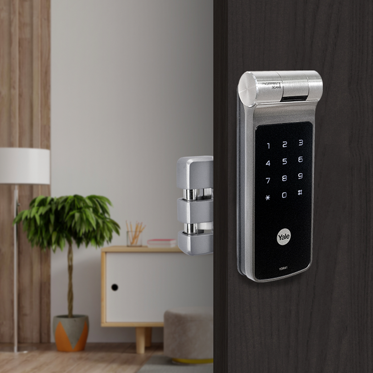 Kit Cerrojo Digital YDR41+ Barral tipo H Negro 500x900 mm