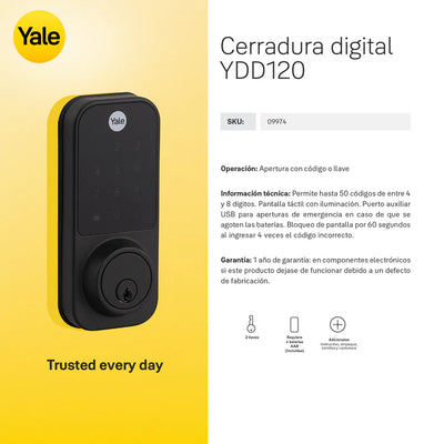 Cerrojo digital YDD120 Negra