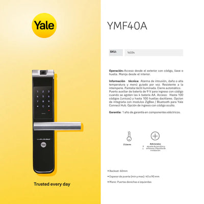 Cerradura digital YMF40A + kit apertura con celular