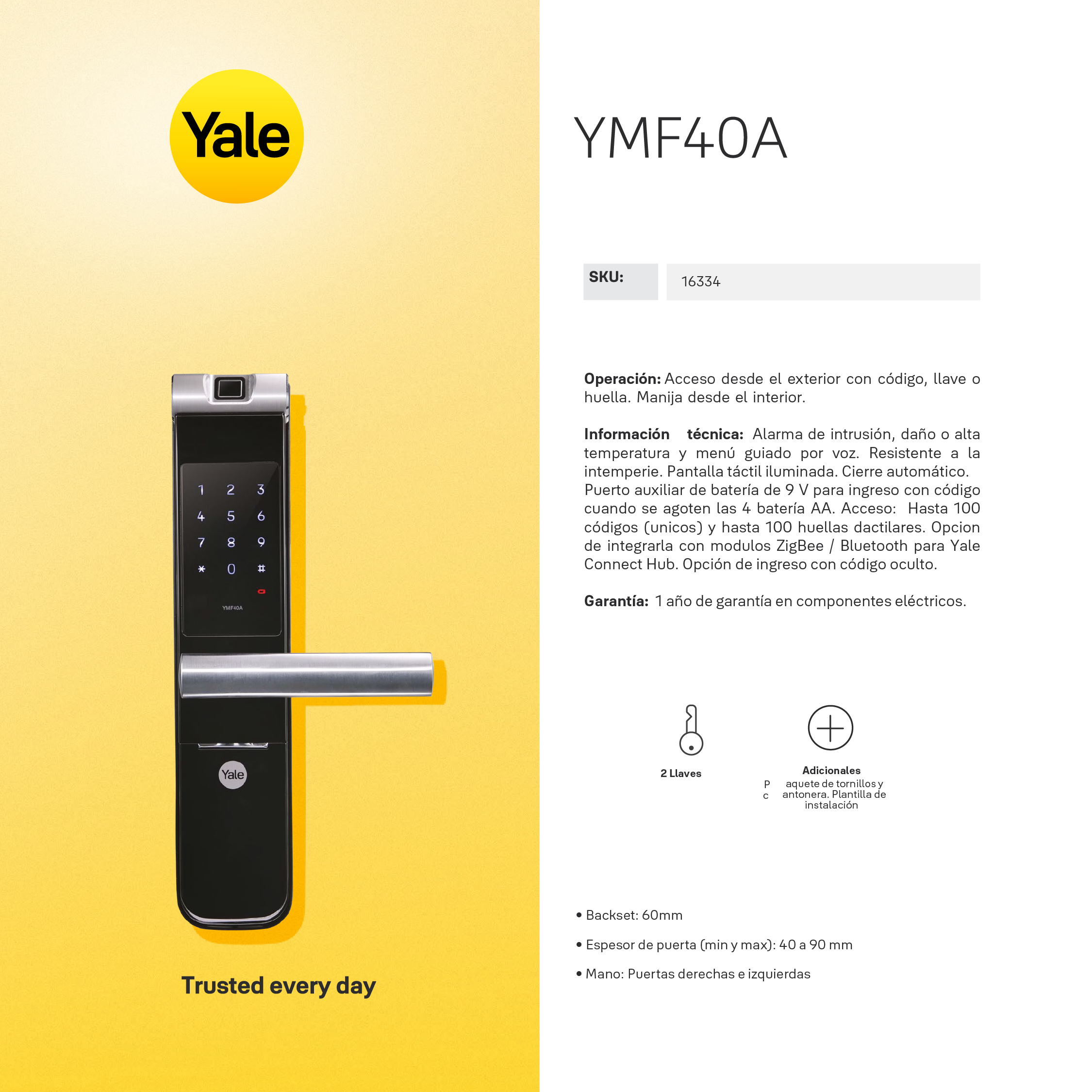Cerradura digital YMF40A