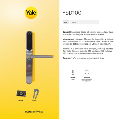 Cerradura Digital YSD100 para puerta abatible + kit apertura con celular
