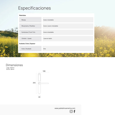 Cerradura Digital YSD100 para puerta abatible + kit apertura con celular