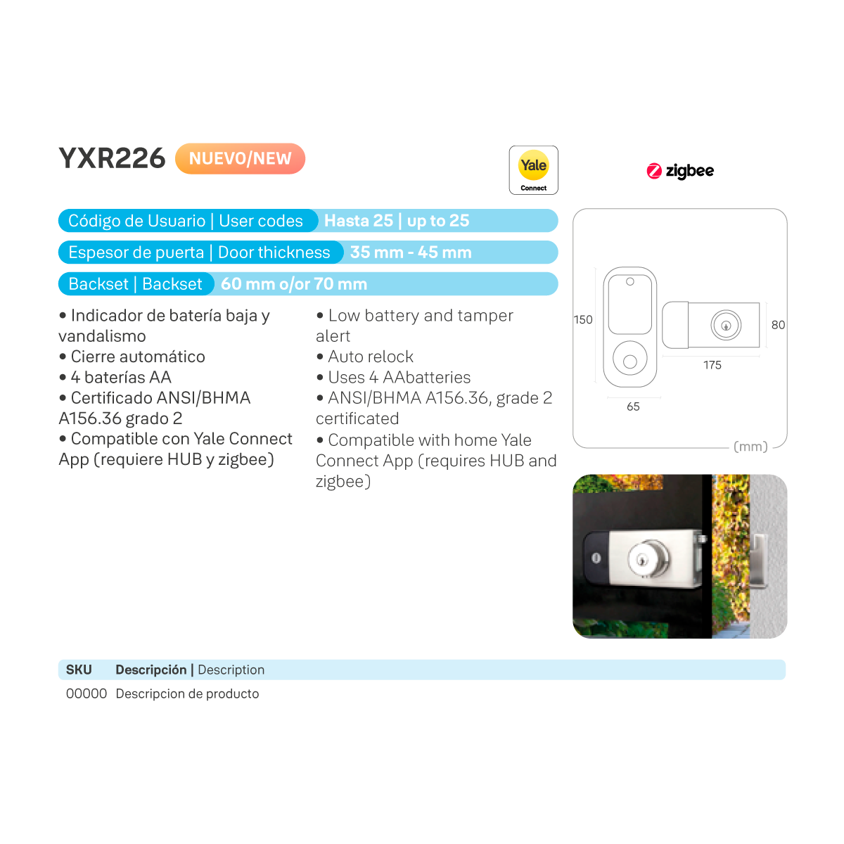 Cerrojo Digital YXR226